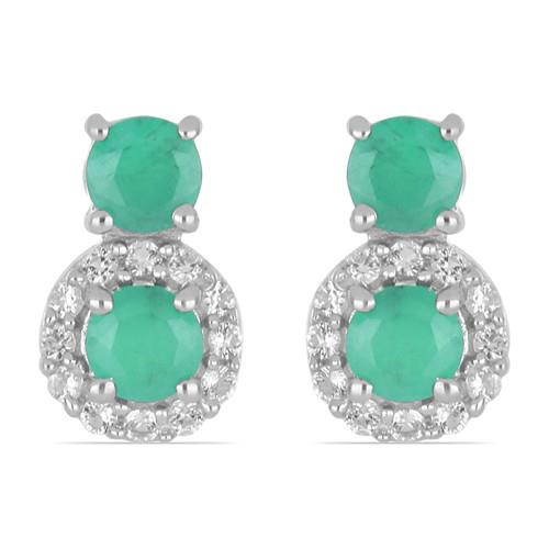 BUY STERLING SILVER EMERALD GEMSTONE EARRINGS